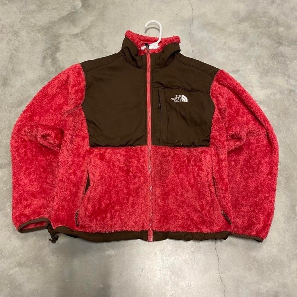 Vintage y2k 90s red and brown the north face womens fleece Denali jacket